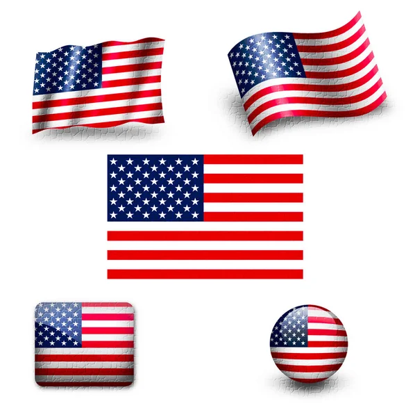 Usa conjunto de iconos bandera — Foto de Stock
