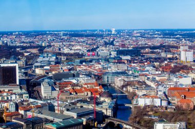 Berlin, Almanya - 22 Mart 2015: Hava kuş bakışı, CI