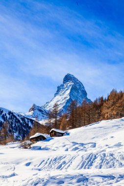 Matterhorn dağ manzarası. Matterhorn, Zermatt, İsviçre
