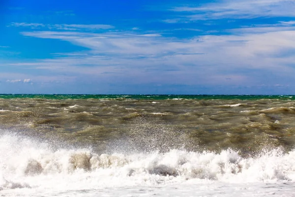 Вид на штормове море. Морський фон. Хвилі. аварія хвиль Ліцензійні Стокові Фото