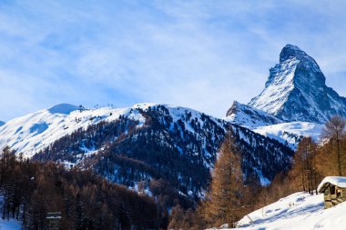 Matterhorn dağ manzarası. Matterhorn, Zermatt, İsviçre