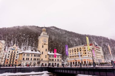 Soçi, Rusya - 29 Ocak 2016: Rosa Khutor. Krasnaya Polyana