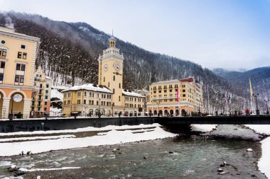 Soçi, Rusya - 29 Ocak 2016: Rosa Khutor. Krasnaya Polyana