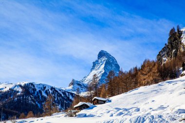 Matterhorn dağ manzarası. Matterhorn, Zermatt, İsviçre