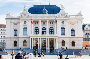 Zürih, Switzeland - 04 Kasım, 2016: Zürih opera binası. Bu s