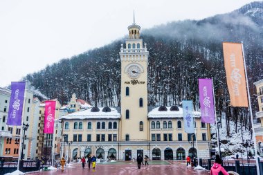 Soçi, Rusya - 29 Ocak 2016: Rosa Khutor. Krasnaya Polyana