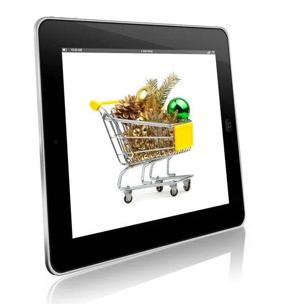 Online-Shopping. Weihnachtseinkauf im Internet. Weihnachtseinkauf — Stockfoto