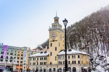 Soçi, Rusya - 29 Ocak 2016: Rosa Khutor. Krasnaya Polyana