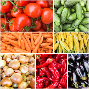 Kolajlar taze sebze. sebze arka plan