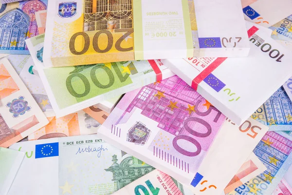 欧元钱。欧元现金背景。欧元现钞 — 图库照片