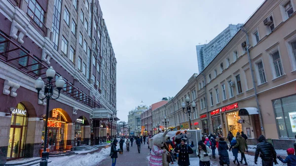 Moskwa, Rosja - zm. 12 listopada 2016: Zimowe widoki St Arbat — Zdjęcie stockowe