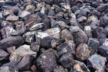 Santa Cruz De Tenerife, İspanya - 25 Ocak: Grafiti bir taş