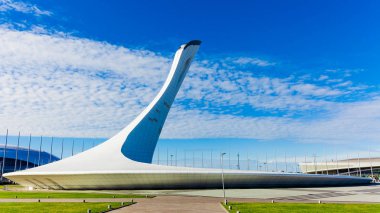 Soçi, Rusya - 16 Ocak 2016: Sochi Olimpiyat ateşi kapta