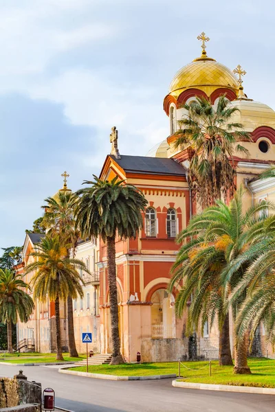 Nuevo monasterio Athos de San Simón el Cananeo en el —  Fotos de Stock