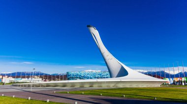 Soçi, Rusya - 16 Ocak 2016: Sochi Olimpiyat ateşi kapta