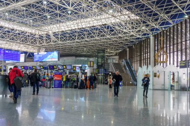Sochi, Rusya Federasyonu - Februar 02 2017: Halklar olaraktan bir Terminal