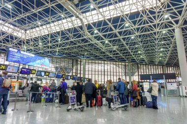 Sochi, Rusya Federasyonu - Februar 02 2017: Halklar olaraktan bir Terminal
