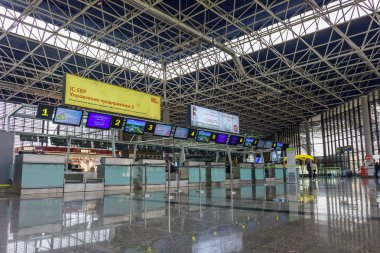 Sochi, Rusya Federasyonu - Februar 02 2017: Halklar olaraktan bir Terminal