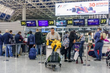 Sochi, Rusya Federasyonu - Februar 02 2017: Halklar olaraktan bir Terminal