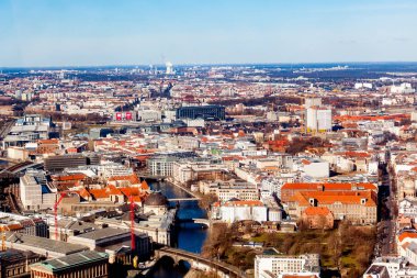 Berlin, Almanya - 22 Mart 2015: Hava kuş bakışı, CI