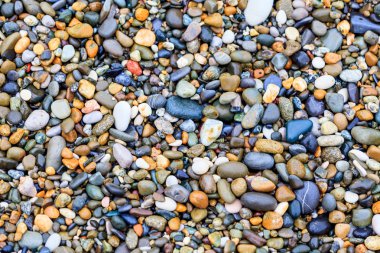 Deniz taşları arka plan. Sahilde taş. taş doku. 