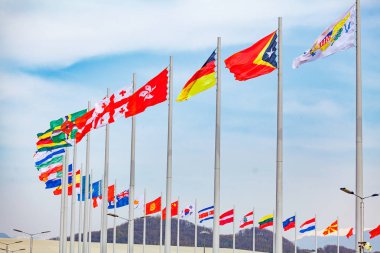 Sochi, Rusya, 11 Mart 2017: Olympic park nesnelerin görünümünü.