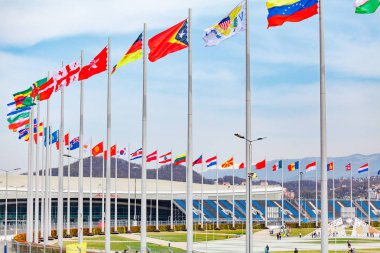 Sochi, Rusya, 11 Mart 2017: Olympic park nesnelerin görünümünü.