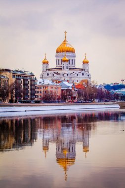 Cathedral of Christ the Savior in the winter. christian landmark clipart
