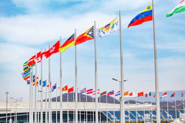 Sochi, Rusya, 11 Mart 2017: Olympic park nesnelerin görünümünü.