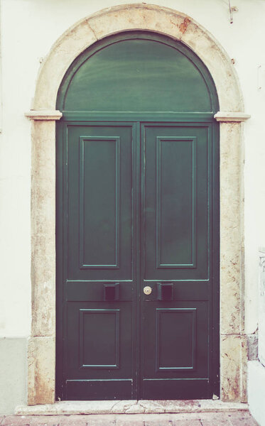 wooden door. front door. Vintage Retro Filter