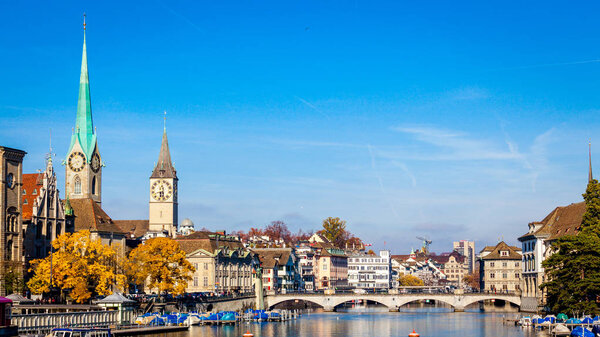 Panorama of Zurich, Switzerland.
