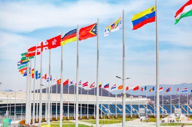Sochi, Rusya, 11 Mart 2017: Olympic park nesnelerin görünümünü.