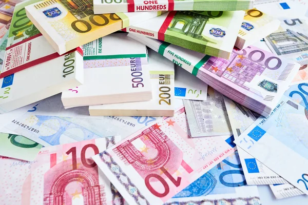 欧元钱。欧元现金背景。欧元现钞 — 图库照片