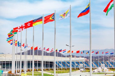 Sochi, Rusya, 11 Mart 2017: Olympic park nesnelerin görünümünü.