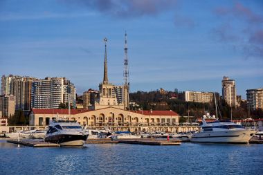 Sochi Limanı manzarası. Rusya