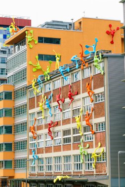 Düsseldorf, Almanya - 14 Nisan 2017: Rogge, renkli tam rakamları