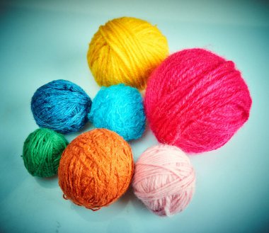 renkli yün iplik balls.wool iplik top. Ne için renkli konu