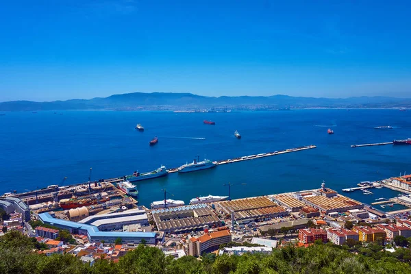 Vista aérea de Gibraltar. Gibraltar capital de Gibraltar Reino Unido — Fotografia de Stock