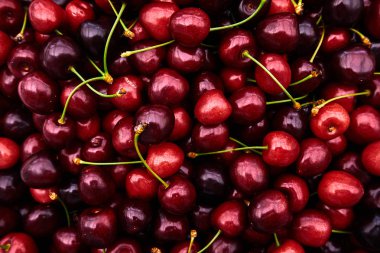 Kiraz arka plan. Tatlı kırmızı kiraz