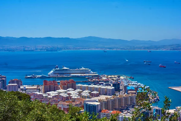 Widok na Gibraltar. Gibraltar stolicy Wielkiej Brytanii Gibraltar — Zdjęcie stockowe