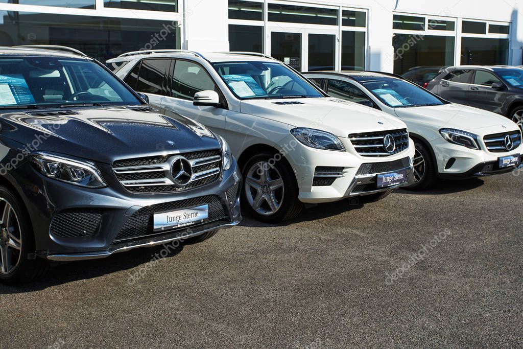 MOENCHENGLADBACH, GERMANY - APRIL 30, 2017: Mercedes Benz showroom. Mercedes-Benz is a German automobile manufacturer
