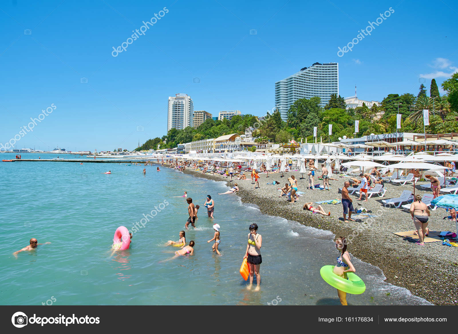 Sochi Russia 06 July 2017 Beach Mayak View Of The