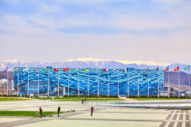 Soçi, Rusya, 11 Mart 2017: Olimpiyat park peyzaj. Nesneleri bir