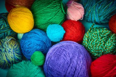 renkli yün iplik balls.wool iplik top. Ne için renkli konu