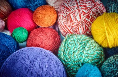 renkli yün iplik balls.wool iplik top. Ne için renkli konu