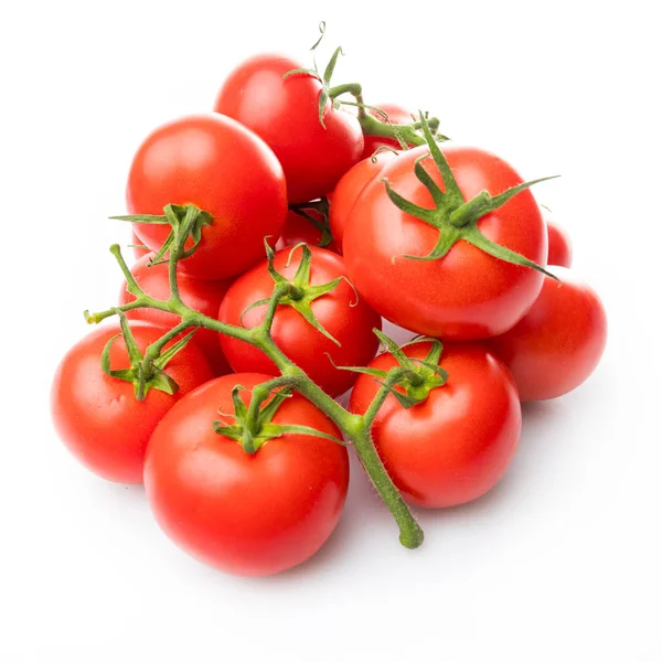 토마토는 흰색 바탕에 분리되어 있다. 신선 한 토마토 한 덩어리 — 스톡 사진