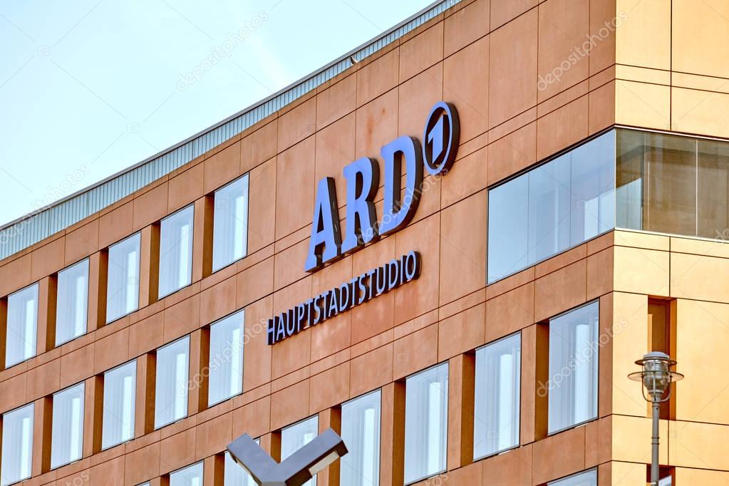 BERLIN, GERMANY - MARCH 19, 2015: logo German television station ARD