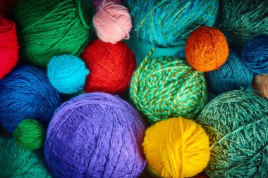 renkli yün iplik balls.wool iplik top. Ne için renkli konu