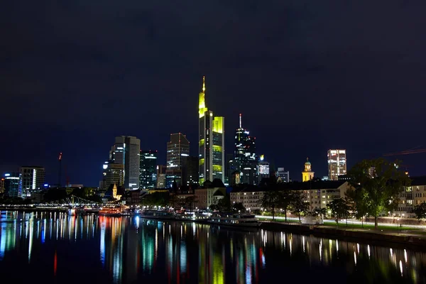 Frankfurt am Main at night, Germany — Stock Photo, Image