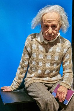 Amsterdam, Hollanda - 05 Eylül 2017: Albert Einstein balmumu